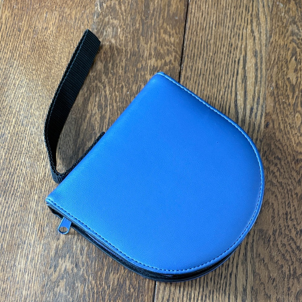 Vintage CD Zip Case Metallic Blue Vinyl
